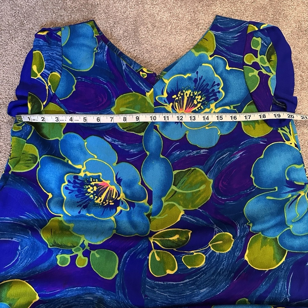 Vintage Sears Hawaiian Fashions Tropical Floral Barkcloth Long Maxi Dress‎ Sz 10 - Picture 16 of 16